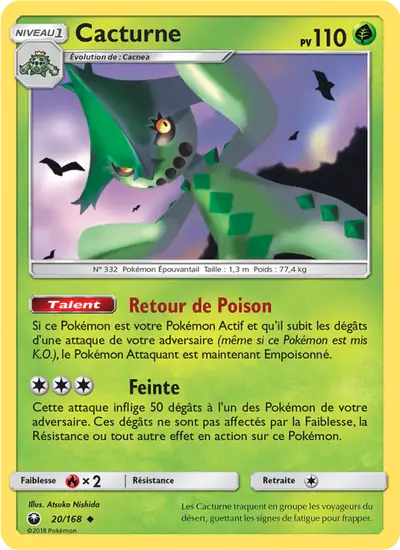 Image de la carte Pokemon Cacturne 20/168