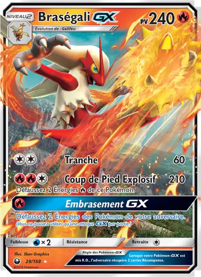 Image de la carte Pokemon Braségali GX 28/168