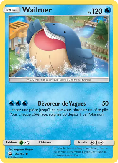 Image de la carte Pokemon Wailmer 39/168