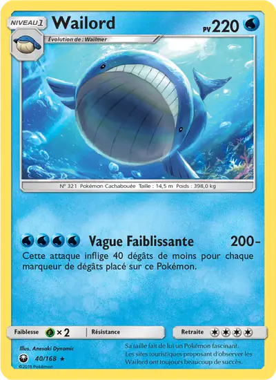 Image de la carte Pokemon Wailord 40/168
