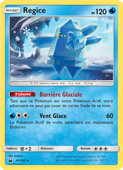 Image de la carte Pokemon Regice 45/168