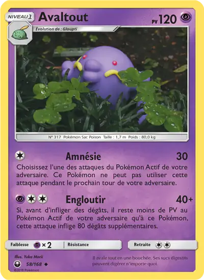 Image de la carte Pokemon Avaltout 58/168