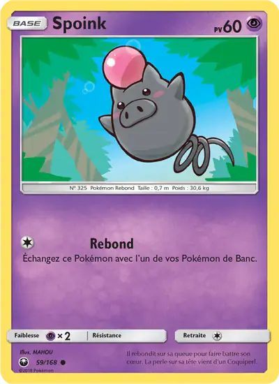 Image de la carte Pokemon Spoink 59/168