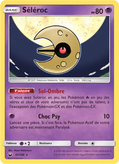 Image de la carte Pokemon Séléroc 61/168