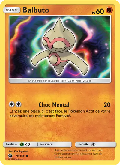 Image de la carte Pokemon Balbuto 78/168