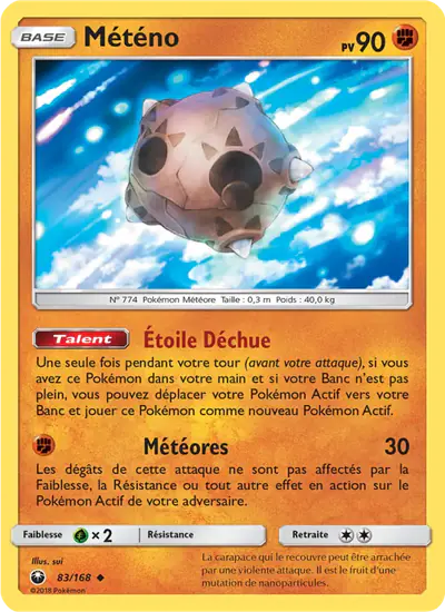 Image de la carte Pokemon Météno 83/168