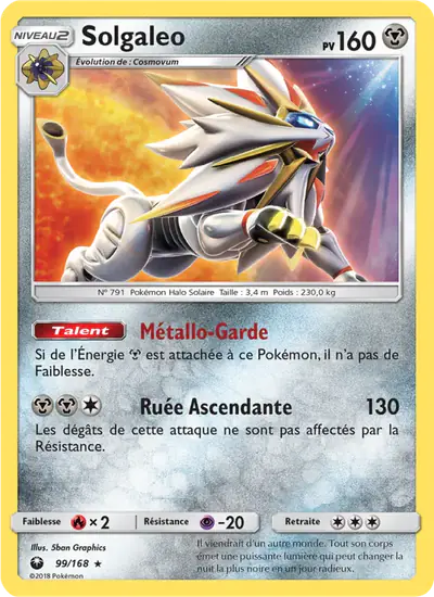 Image de la carte Pokemon Solgaleo 99/168