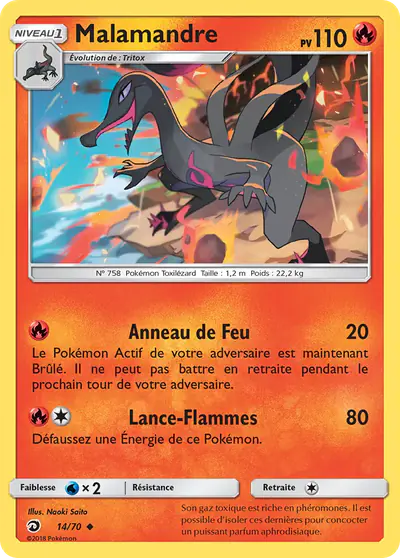Image de la carte Pokemon Malamandre 14/70