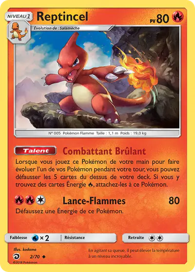 Image de la carte Pokemon Reptincel 2/70
