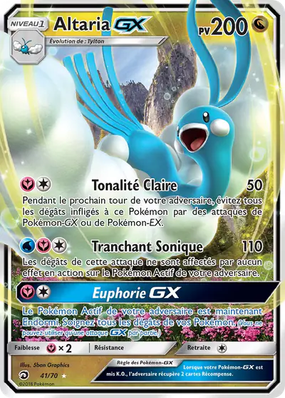 Image de la carte Pokemon Altaria GX 41/70