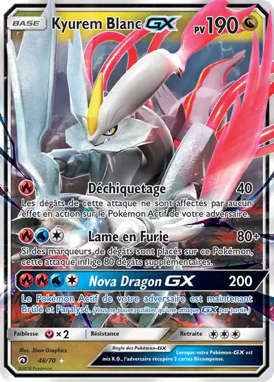 Image de la carte Pokemon Kyurem Blanc GX 48/70