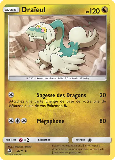 Image de la carte Pokemon Draïeul 51/70