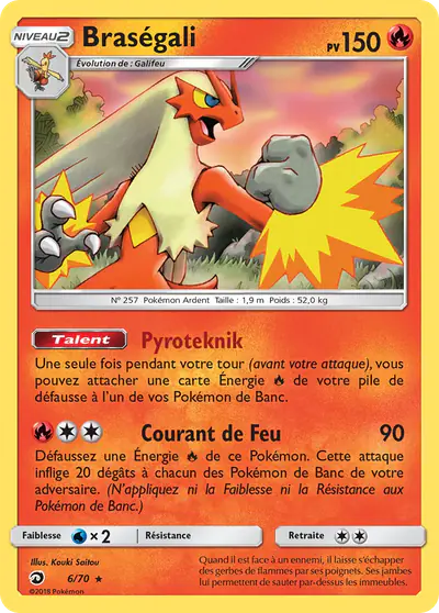 Image de la carte Pokemon Braségali 6/70