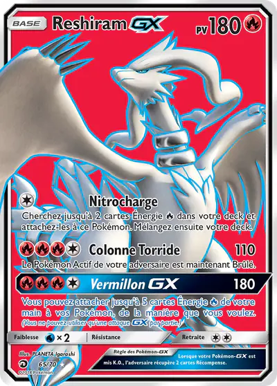Image de la carte Pokemon Reshiram GX 65/70