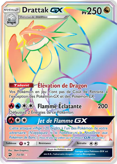Image de la carte Pokemon Drattak GX 73/70