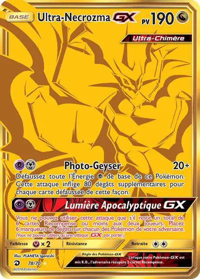 Image de la carte Pokemon Ultra Necrozma GX 78/70