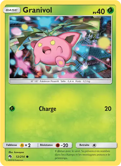 Image de la carte Pokemon Granivol 12/214