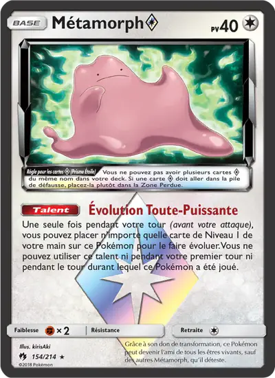 Image de la carte Pokemon Métamorph {*} 154/214