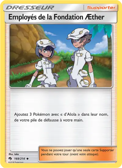 Image de la carte Pokemon Employés de la Fondation Æther 168/214