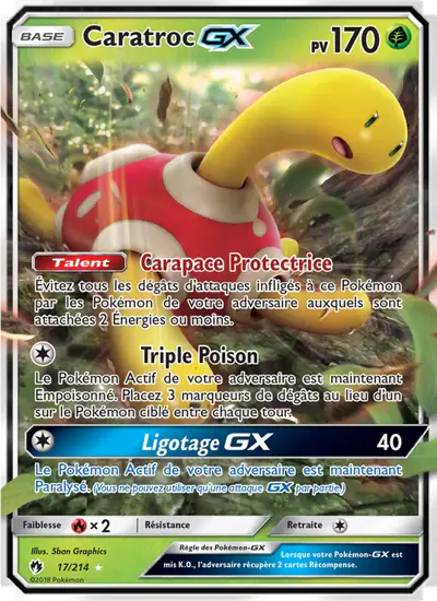 Image de la carte Pokemon Caratroc GX 17/214