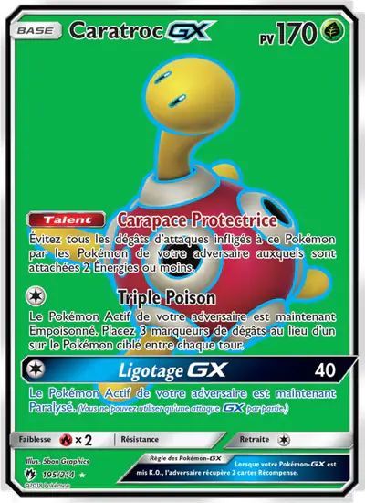 Image de la carte Pokemon Caratroc GX 195/214
