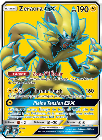 Image de la carte Pokemon Zeraora GX 201/214