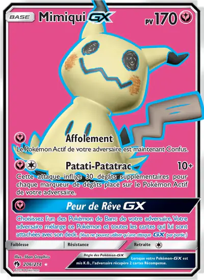 Image de la carte Pokemon Mimiqui GX 206/214