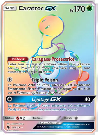 Image de la carte Pokemon Caratroc GX 215/214
