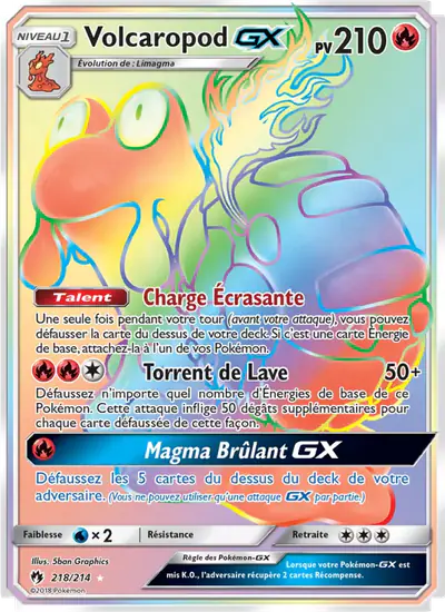 Image de la carte Pokemon Volcaropod GX 218/214