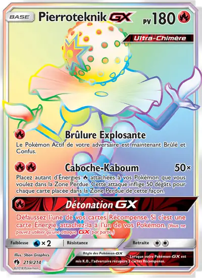 Image de la carte Pokemon Pierroteknik GX 219/214
