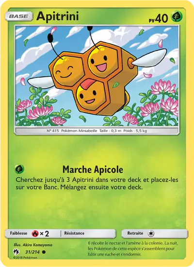 Image de la carte Pokemon Apitrini 31/214