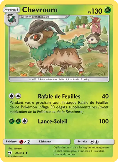 Image de la carte Pokemon Chevroum 36/214