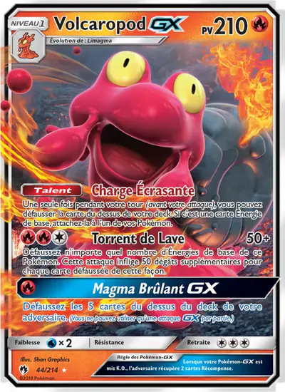 Image de la carte Pokemon Volcaropod GX 44/214