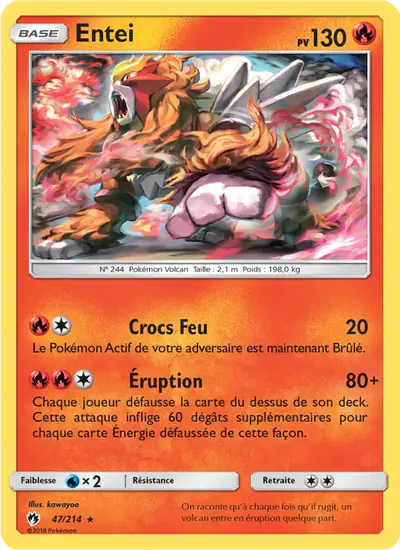 Image de la carte Pokemon Entei 47/214
