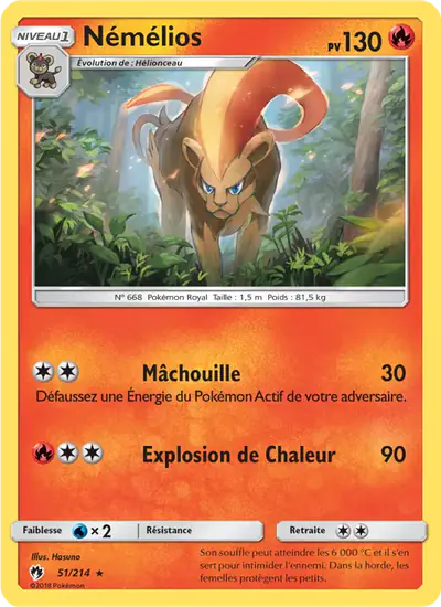 Image de la carte Pokemon Némélios 51/214