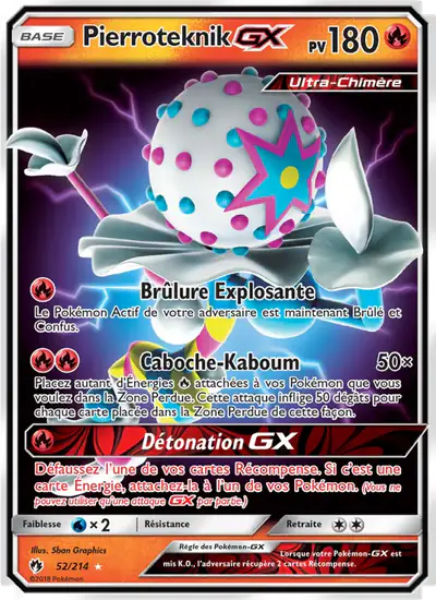 Image de la carte Pokemon Pierroteknik GX 52/214