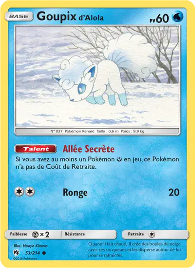 Image de la carte Pokemon Goupix d'Alola 53/214