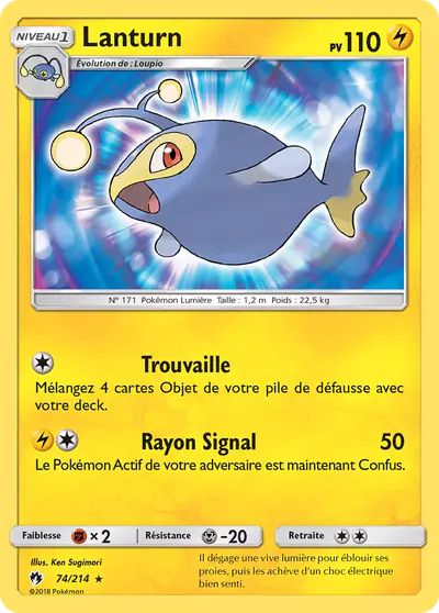 Image de la carte Pokemon Lanturn 74/214