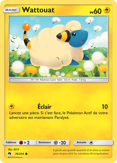 Image de la carte Pokemon Wattouat 76/214