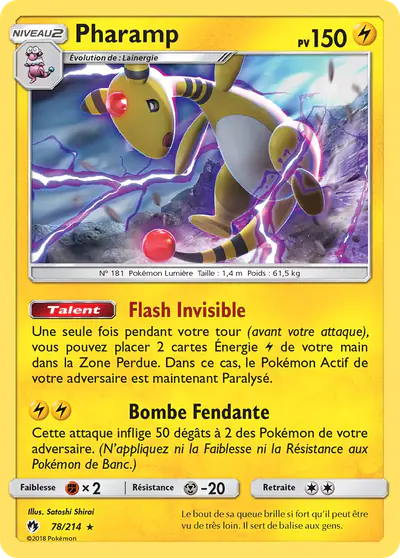 Image de la carte Pokemon Pharamp 78/214