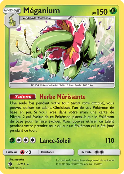 Image de la carte Pokemon Méganium 8/214