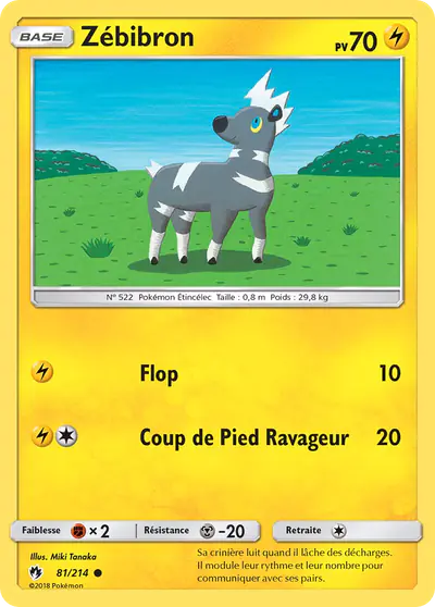 Image de la carte Pokemon Zébibron 81/214