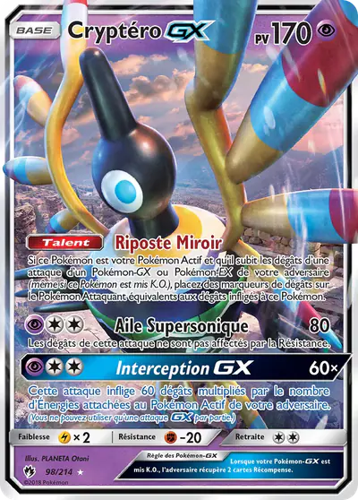 Image de la carte Pokemon Cryptéro GX 98/214