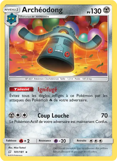 Image de la carte Pokemon Archéodong 101/181