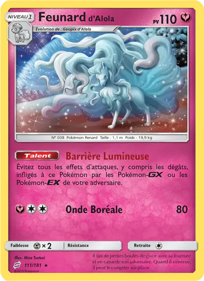 Image de la carte Pokemon Feunard d'Alola 111/181