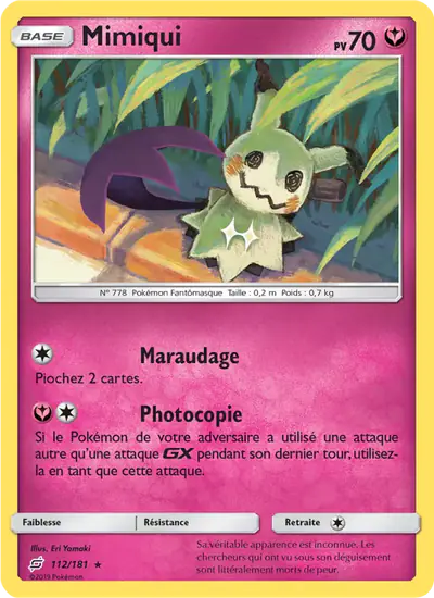 Image de la carte Pokemon Mimiqui 112/181