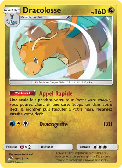 Image de la carte Pokemon Dracolosse 119/181