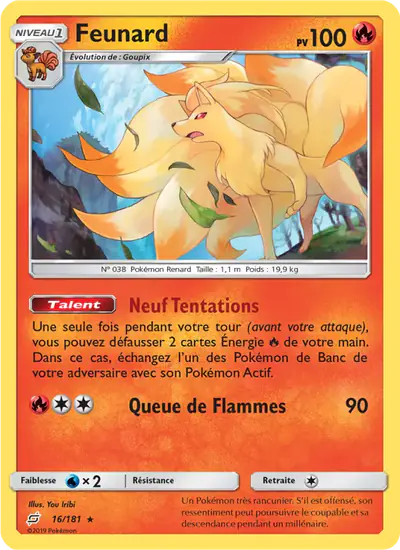 Image de la carte Pokemon Feunard 16/181