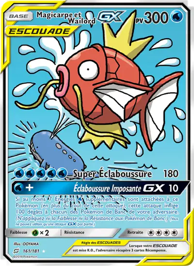 Image de la carte Pokemon Magicarpe et Wailord GX 161/181