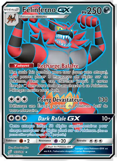 Image de la carte Pokemon Félinferno GX 167/181